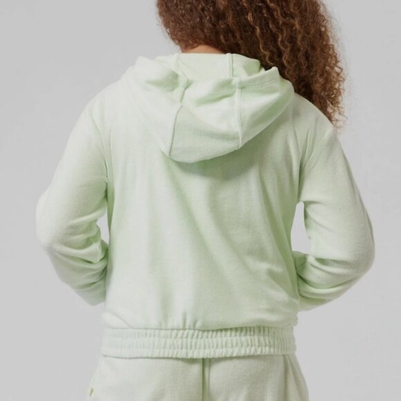 Athleta Girl Mint Sand & Surf Full Zip Terry Cotton Hoodie Jacket - Picture 4 of 5